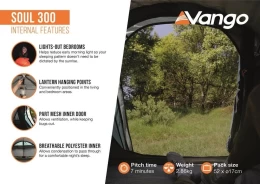VANGO Soul 300, Σκηνή 3 ατόμων, 285 x 190 x 120(ύψος) cm, TEUSOUL00000002 /Deep Blue (Thumb 3)