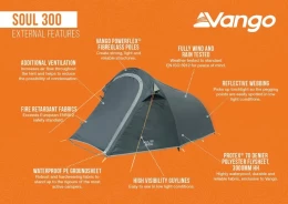 VANGO Soul 300, Σκηνή 3 ατόμων, 285 x 190 x 120(ύψος) cm, TEUSOUL00000002 /Deep Blue (Thumb 4)
