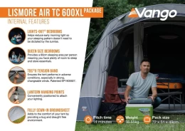 VANGO Lismore Air TC 600XL Package, Φουσκωτή σκηνή 6 ατόμων, 705 x 380 x 210(ύψος) cm, (Thumb 3)