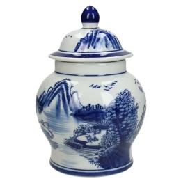 JΚ Home Décor - Βάζο με Καπάκι Chinoiserie 14.5x14.5x19cm (Thumb 1)