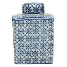 JK Home Décor - Βάζο με Καπάκι Chinoiserie Πορσελάνη 11x10x17cm (Thumb 1)