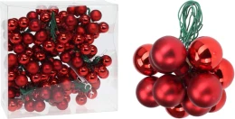 JK Home Décor - Μπάλα Γυάλινη Κόκκινη σε Πικ 2cm S/12 (Thumb 1)