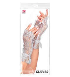 Γάντια Δαντέλα Άσπρα χωρίς Δάχτυλα 319202 (Thumb 4)