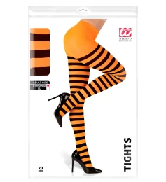 Καλσόν Ριγέ Πορτοκαλί Μαύρο 70DEN 319208 (Thumb 3)