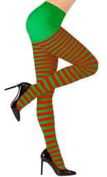 Καλσόν Ριγέ Κόκκινο Πράσινο 70DEN 319209 (Thumb 1)