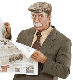 Αποκριάτικη Μεταμφίεση Γέρου Φρύδια και Μουστάκι Γκρί 319222 (Thumb 3)