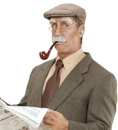 Αποκριάτικη Μεταμφίεση Γέρου Φρύδια και Μουστάκι Γκρί 319222 (Thumb 5)