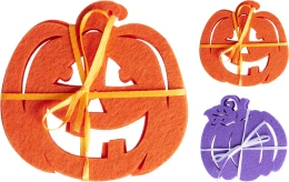 JK Home Décor - Σουβέρ Halloween από Τσόχα 10cm S/4 3Σχδ (Thumb 1)