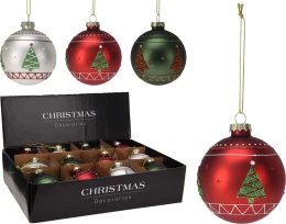 JK Home Décor - Μπάλα Χριστουγέννων Tree από Γυαλί 8cm 3Σχδ (Thumb 1)