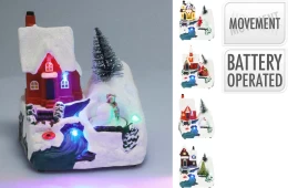 JK Home Décor - Σκηνικό Χριστουγέννων 12x9.5x13.5cm 4Σχδ (Thumb 1)