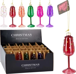 JK Home Décor - Στολίδι Σαμπάνια από Γυαλί 11cm 6Σχδ (Thumb 1)