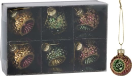 JK Home Décor - Μπάλα Χριστουγέννων Royal από Γυαλί 4cm S/6 (Thumb 1)