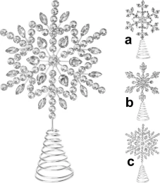 Κορυφή Δέντρου Ασημί με Χάντρες 26cm σε 3 σχέδια 615099 (Thumb 1)