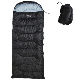 Υπνόσακος INCA Foldpack με μαξιλάρι Μαύρο 220χ95cm με ιμάντες συμπίεσης (Thumb 1)