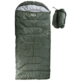 Υπνόσακος INCA Foldpack με μαξιλάρι Χακί 220x95cm με ιμάντες συμπίεσης (Thumb 1)