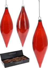 JK Home Décor - Στολίδι Δάκρυ Κόκκινο 6x12cm (Thumb 1)