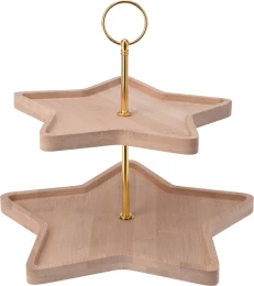 JK Home Décor - Εταζέρα Αστέρι Bamboo 27x25cm (Thumb 1)