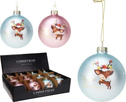JK Home Décor - Μπάλα Χριστουγέννων Baby Deer από Γυαλί 8cm 2Σχδ (Thumb 1)
