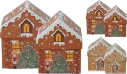 JK Home Décor - Κουτί Χάρτινο Σπίτι 15x15x18cm S/2 (Thumb 1)