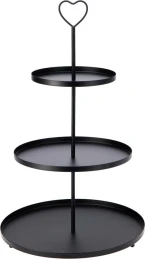 JK Home Décor - Εταζέρα 3-Επιπέδων με Καρδιά από Μέταλλο Μαύρο 30x48cm (Thumb 1)
