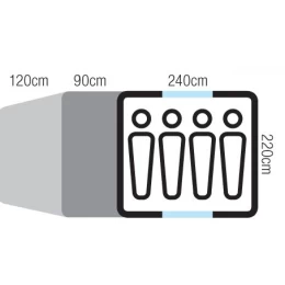 OZTRAIL Tasman 4P Plus Dome Tent, Σκηνή 4 Ατόμων, 450 x 220 x 180(ύψος) cm, DTMTAS4VP- (Thumb 3)