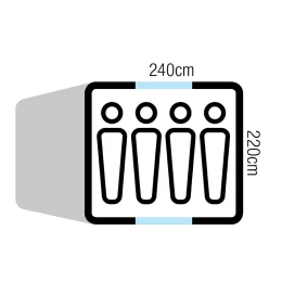 OZTRAIL Tasman 4V Dome Tent, Σκηνή 4 Ατόμων, 340 x 220 x 180(ύψος) cm, DTMTAS4V-D /Blu (Thumb 5)