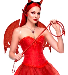 Αποκριάτικο Κόκκινο Μαστίγιο Devil 180cm 319751 (Thumb 4)