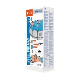 Power Steel Pro Max POOL SET BESTWAY Στρογγυλή Πισίνα PVC με Μεταλλικό Σκελετό, Αντλία (Thumb 4)