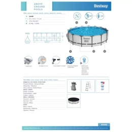 Power Steel Pro Max POOL SET BESTWAY Στρογγυλή Πισίνα PVC με Μεταλλικό Σκελετό, Αντλία (Thumb 9)