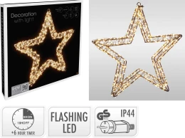 Μαύρο Αστέρι Μεταλλικό 800 Mixed Micro Led Warm White & Flashing Extra Warm White με Χ (Thumb 1)