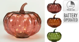 JK Home Décor - Κολοκύθα LED από Γυαλί 20x17cm 3Σχδ (Thumb 1)