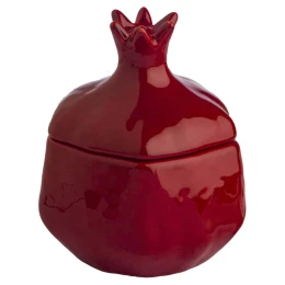 JΚ Home Décor - Ρόδι Κεραμικό Ανοιγόμενο Κόκκινο 16x11cm (Thumb 1)