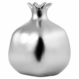 JK Home Décor - Ασημί Κεραμικό Διακοσμητικό Ρόδι 14x20cm (Thumb 1)