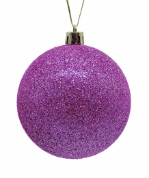 JΚ Home Décor - Μπάλα Πλαστική Ροζ Με Glitter S/12 6cm (Thumb 1)