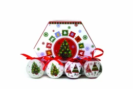 JK Home Décor - Μπάλα Οικολογική Δέντρο με Κουτί 8cm S/14 (Thumb 1)