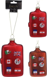 JK Home Décor - Στολίδι Βαλίτσα Γυαλί 6x10cm 3Σχδ (Thumb 1)