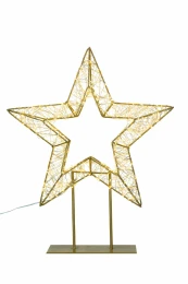JK Home Décor - Αστέρι Μεταλλικό Χρυσό 720LED σε Βάση WW 39x11x46cm (Thumb 1)