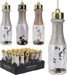 JK Home Décor - Στολίδι Σαμπάνια από Πλαστικό 4x14cm 3Σχδ (Thumb 1)