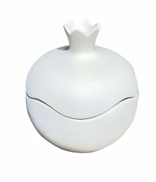 JK Home Décor - Ρόδι Ανοιγόμενο Κεραμικό Λευκό Matte 13cm (Thumb 1)