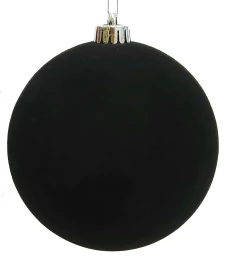 JK Home Décor - Μπάλα Flock Πλαστική Μαύρη 8cm S/6 (Thumb 1)