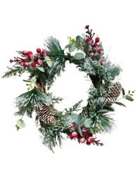JK Home Décor - Στεφάνι με Κουνουνάρια & Berries 35cm (Thumb 1)