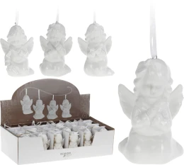JK Home Décor - Στολίδι Άγγελος Λευκό 9cm 4Σχδ (Thumb 1)