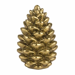 JK Home Décor - Κουκουνάρι Χρυσό Κεραμικό 12cm (Thumb 1)