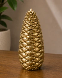 JK Home Décor - Κουκουνάρι Χρυσό Κεραμικό 20cm (Thumb 1)