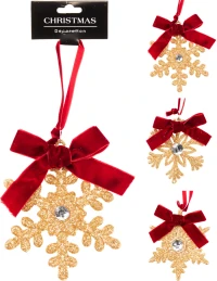 JK Home Décor - Στολίδι Νιφάδα Χιονιού 10cm Χρυσό (Thumb 1)