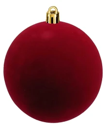 Χριστουγεννιάτικη Μπάλα Velvet Μπορντό 15cm 238437 (Thumb 1)
