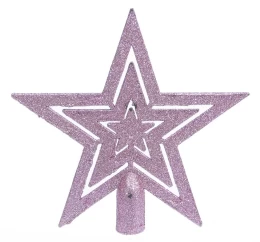 Χριστουγεννιάτικη Κορυφή Δέντρου Τριπλό Αστέρι 20cm Ροζ 47744 (Thumb 1)