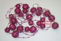 Χριστουγεννιάτικη Γιρλάντα Φούξια με Μπάλες 2.5m 15945 (Thumb 2)