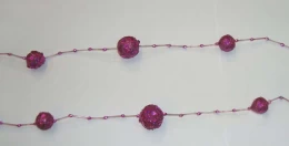 Χριστουγεννιάτικη Γιρλάντα Φούξια με Μπάλες 2.5m 15945 (Thumb 1)