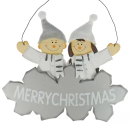 Χριστουγεννιάτικο Ξύλινο Στολίδι Παιδάκια 17x20cm 9787406 (Thumb 1)